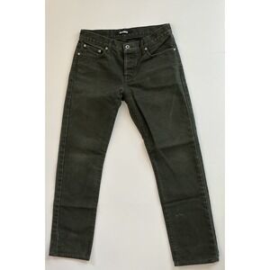 Baldwin Henley Slim Leg Jeans Mens Green Crocodile Canvas Made USA